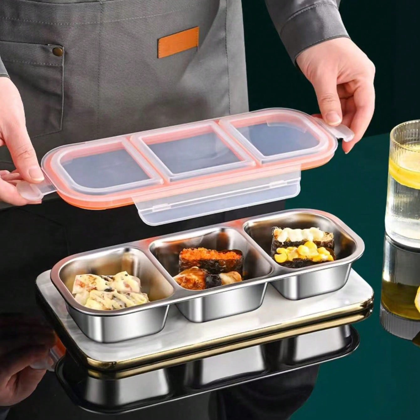 Food Storage Vault - Stainless Steel Light Food Mini Compartment