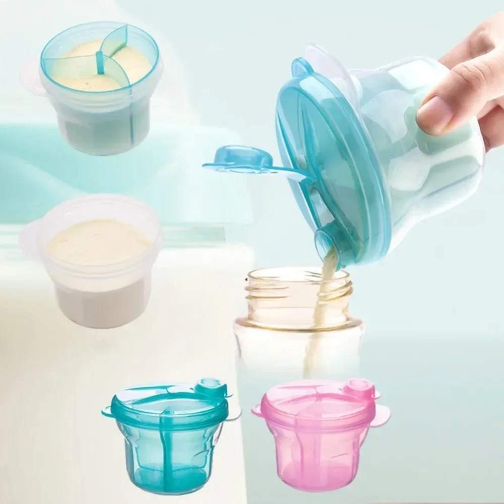 Portion Control Container - 3-grid Portable Formula Dispenser for Infant