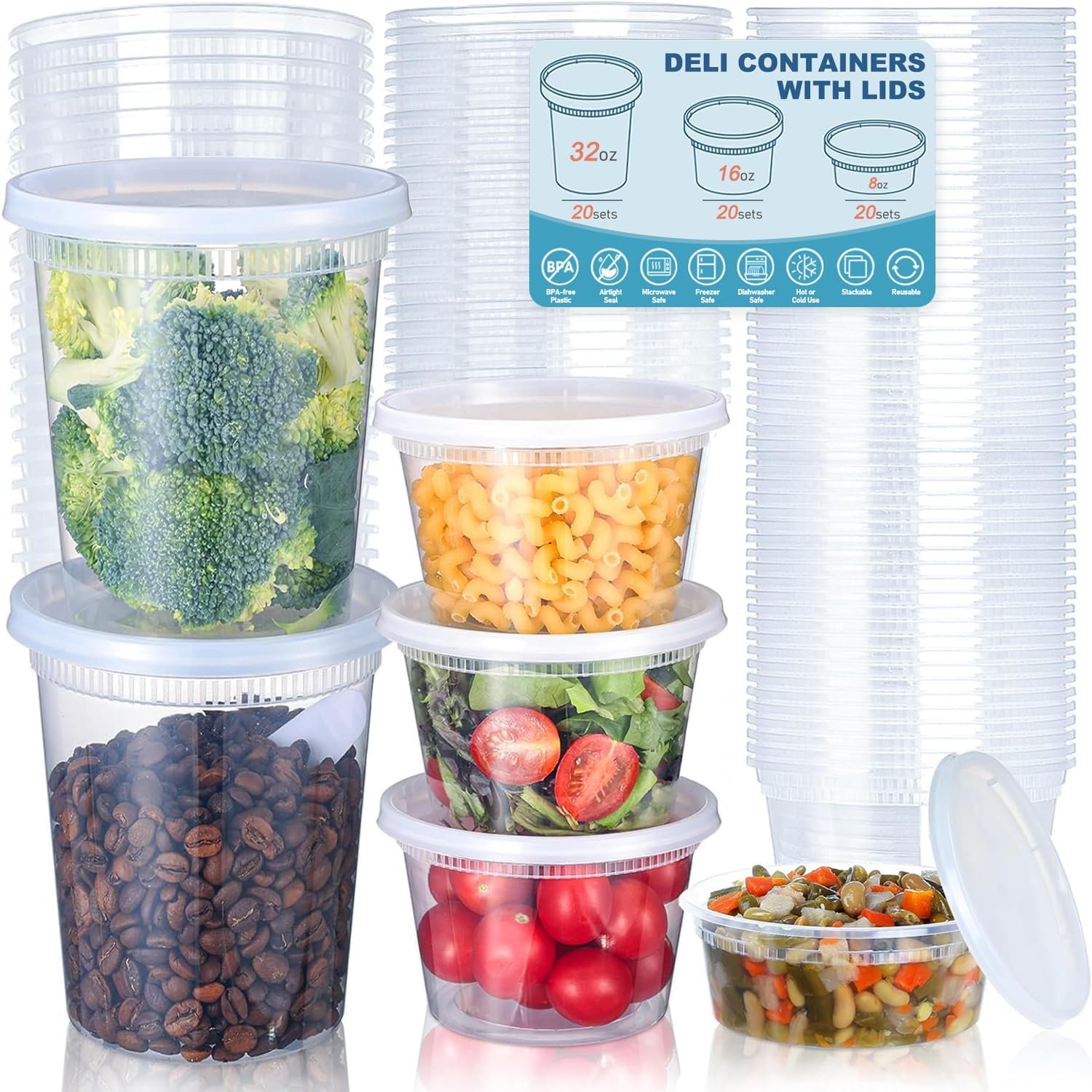 Food Storage With Colander - 24pcs Deli Food Storage Containers with