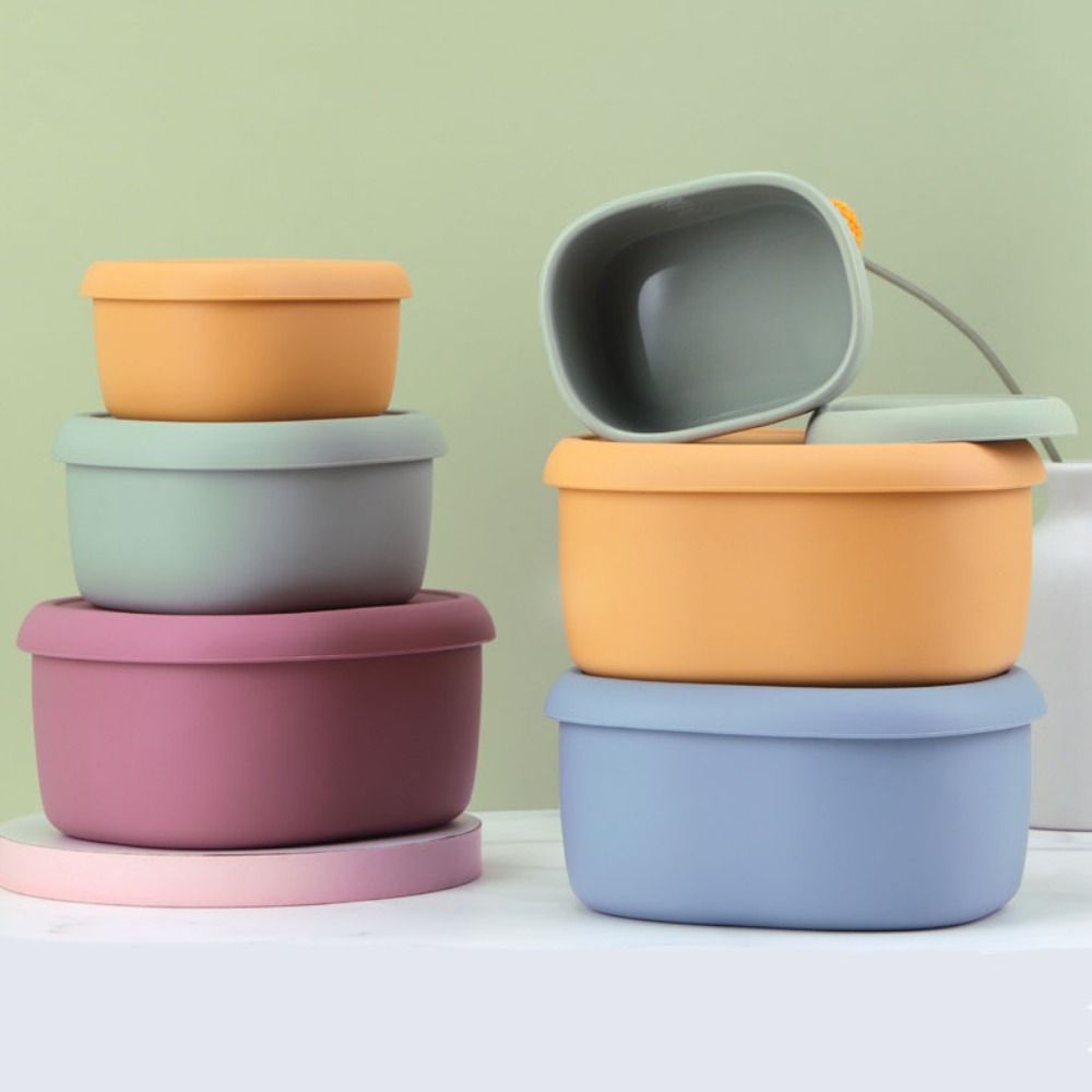Food Storage With Colander - Reusable With Lid Silicone Lunch Box