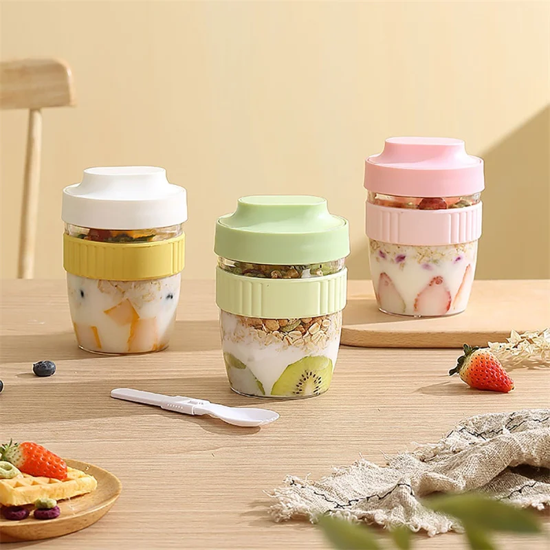 Food Storage With Colander - Portable Breakfast Fruit Oat Yogurt Salad
