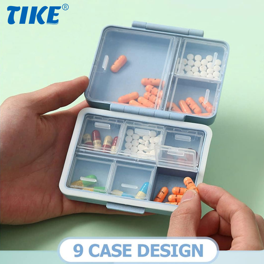 Food Storage Vault - 9 Compartments Travel Pill Organizer,Daily Pills