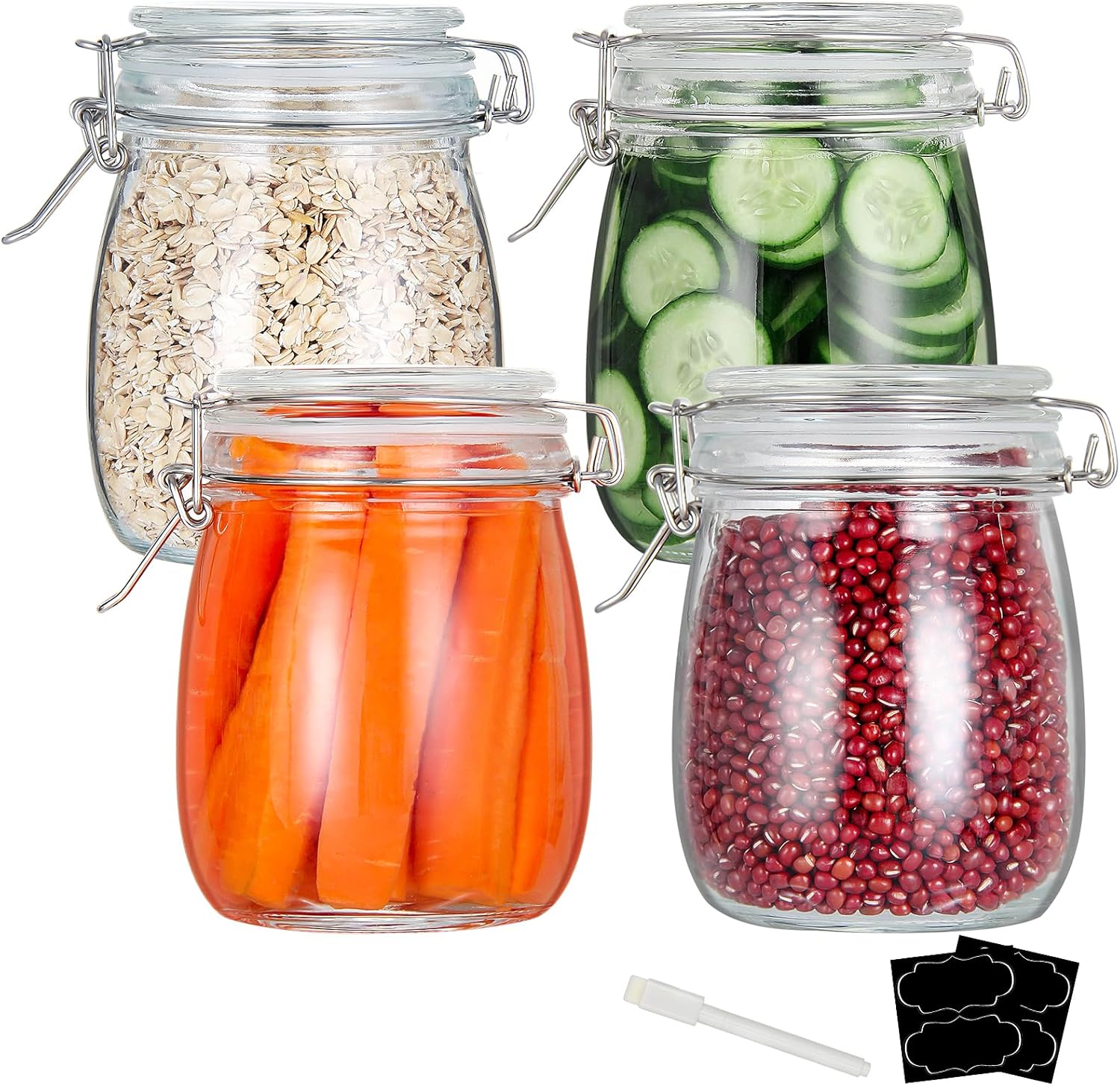 Food Storage Containers - 24oz Food Storage Canister Glass Jars