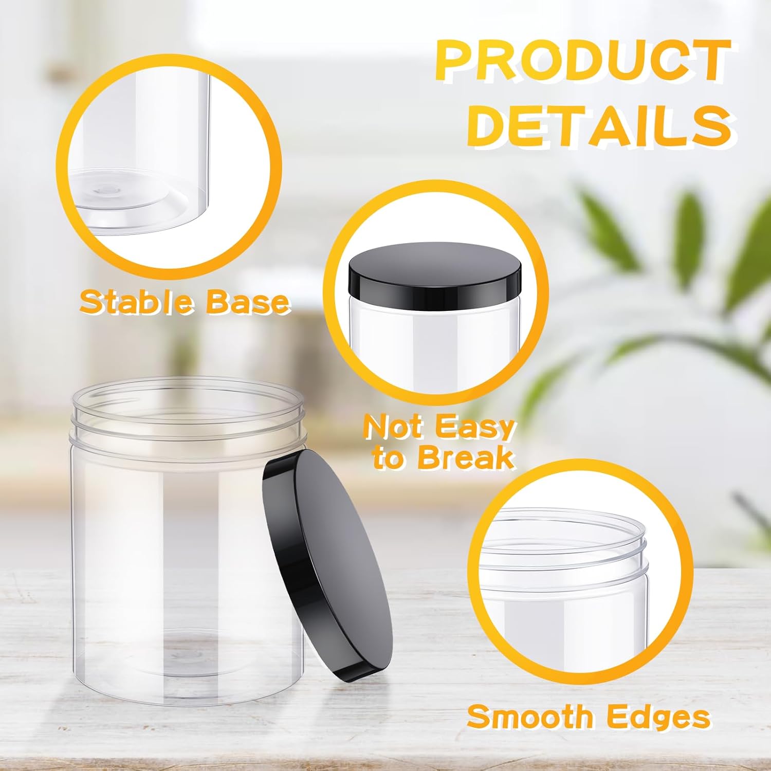 24 Pcs 16oz Plastic Jars with  - Food Storage Containers 리뷰 및 가격