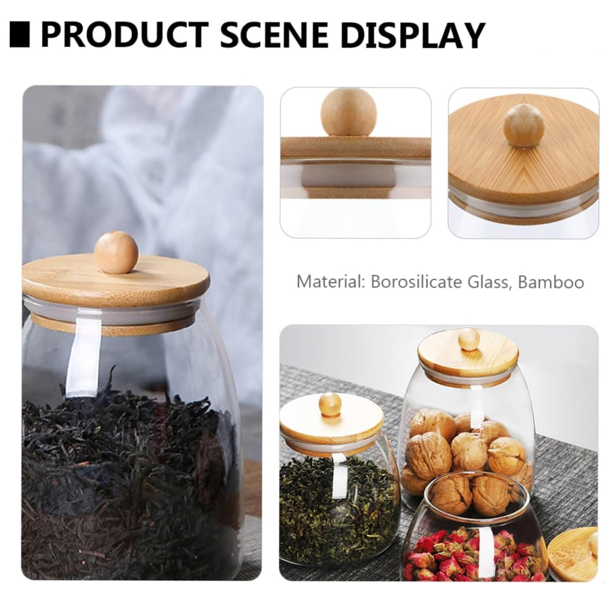 Wooden Lid Glass Sealed Jar Fo - Glass Food Storage Xl 리뷰 및 가격