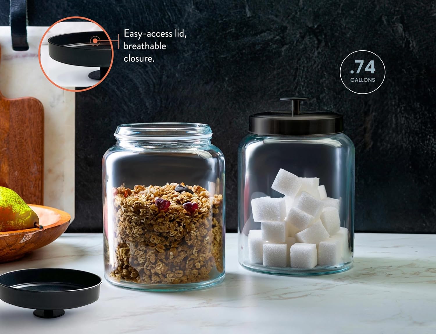 Glass Kitchen Canister Set, Fo - Food Storage Containers 리뷰 및 가격