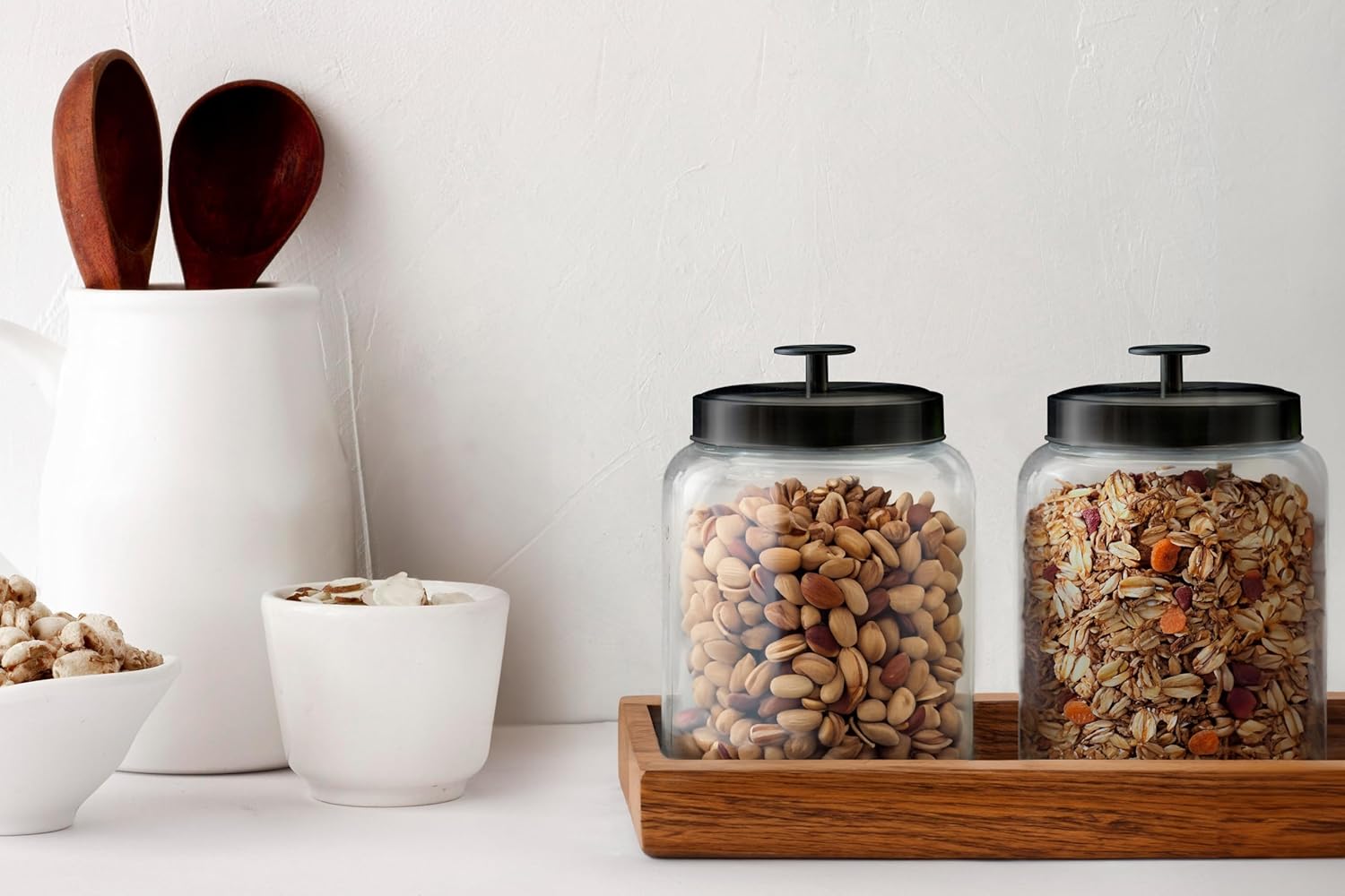Glass Kitchen Canister Set, Fo - Food Storage Containers 리뷰 및 가격