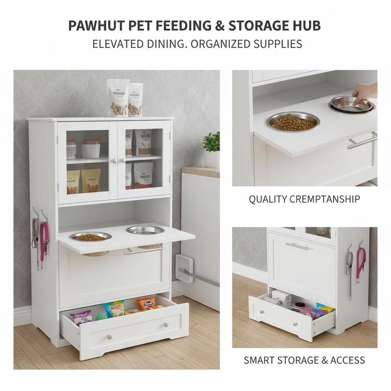 Dog Feeding Station with 2 Sto - Storage Tips For Food 리뷰 및 가격