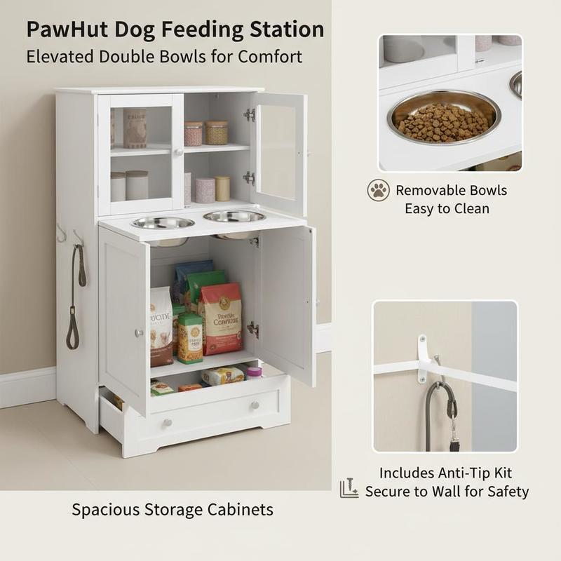 Dog Feeding Station with 2 Sto - Storage Tips For Food 리뷰 및 가격