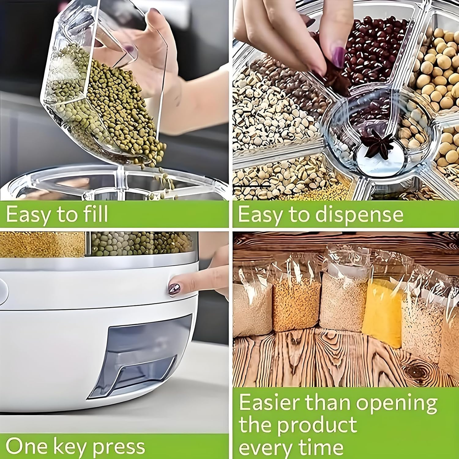 Rotating Grain Storage Contain - Food Storage Organization 리뷰 및 가격