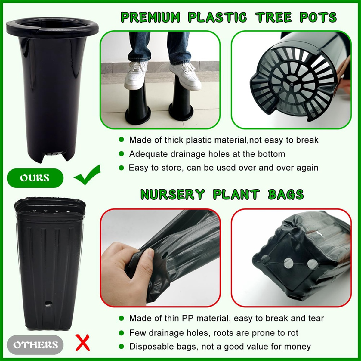 10Pcs Plastic Deep Plant Nurse - Food Storage Plants 리뷰 및 가격