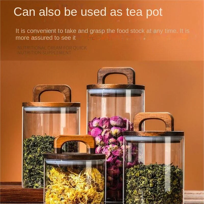 700-2100ml Wood Lid Glass Jar  - Glass Food Storage Xl 리뷰 및 가격