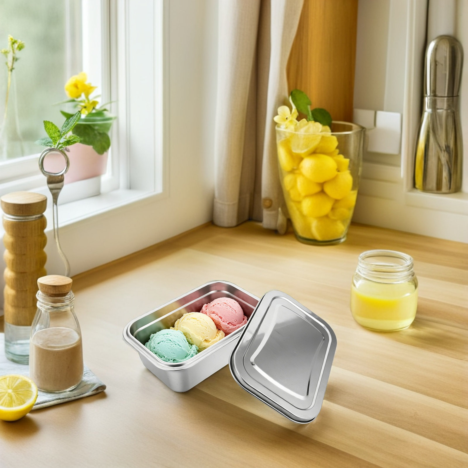 1.8L Ice Cream Box Stainless S - Food Storage Containers Plastic Box 리뷰 및 가격