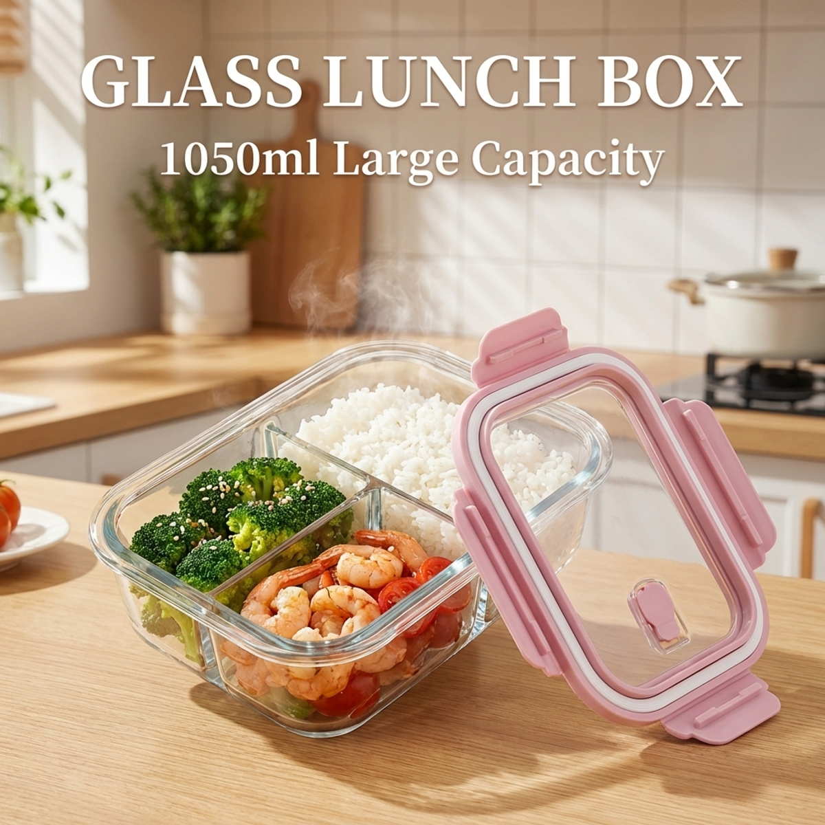 Pink Glass Lunch Box, 1050ml L - Lock And Lock Food Storage 리뷰 및 가격