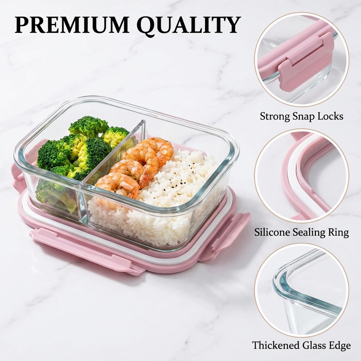 Pink Glass Lunch Box, 1050ml L - Lock And Lock Food Storage 리뷰 및 가격