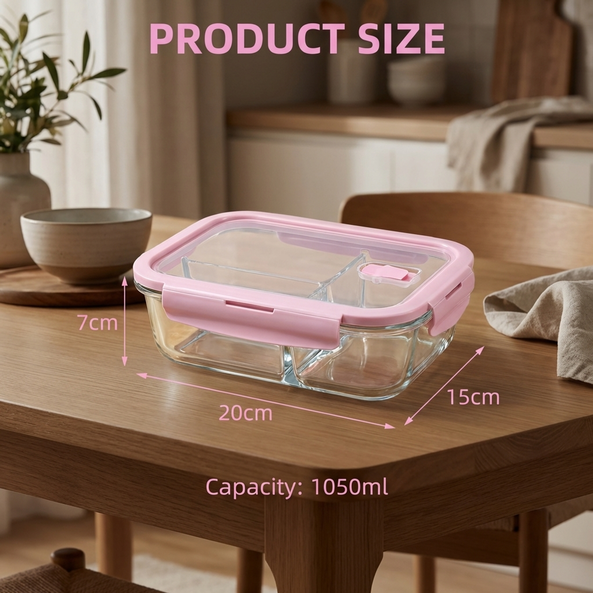 Pink Glass Lunch Box, 1050ml L - Lock And Lock Food Storage 리뷰 및 가격