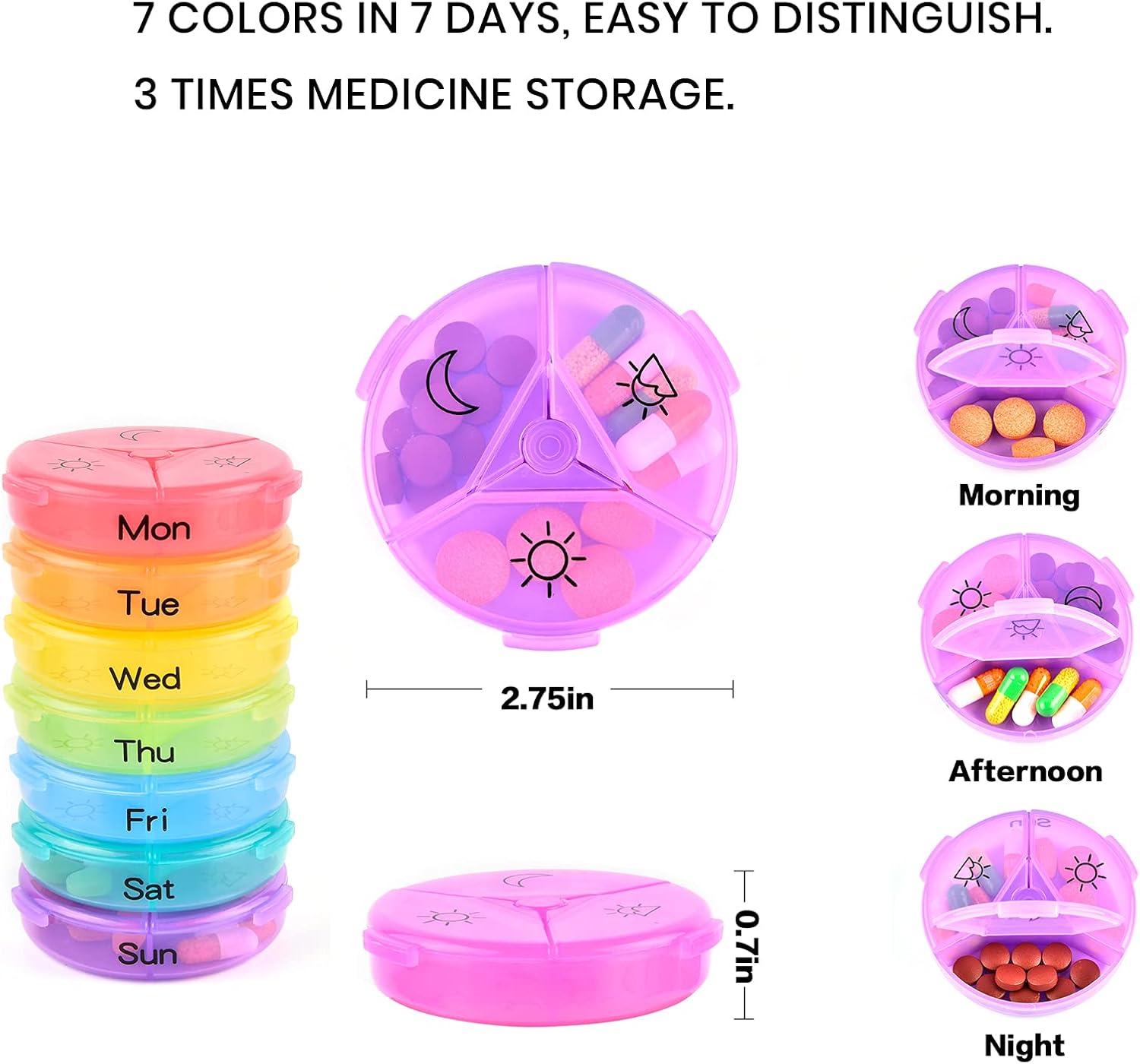 Weekly Pill Organizer 3 Times  - Food Storage Vault 리뷰 및 가격