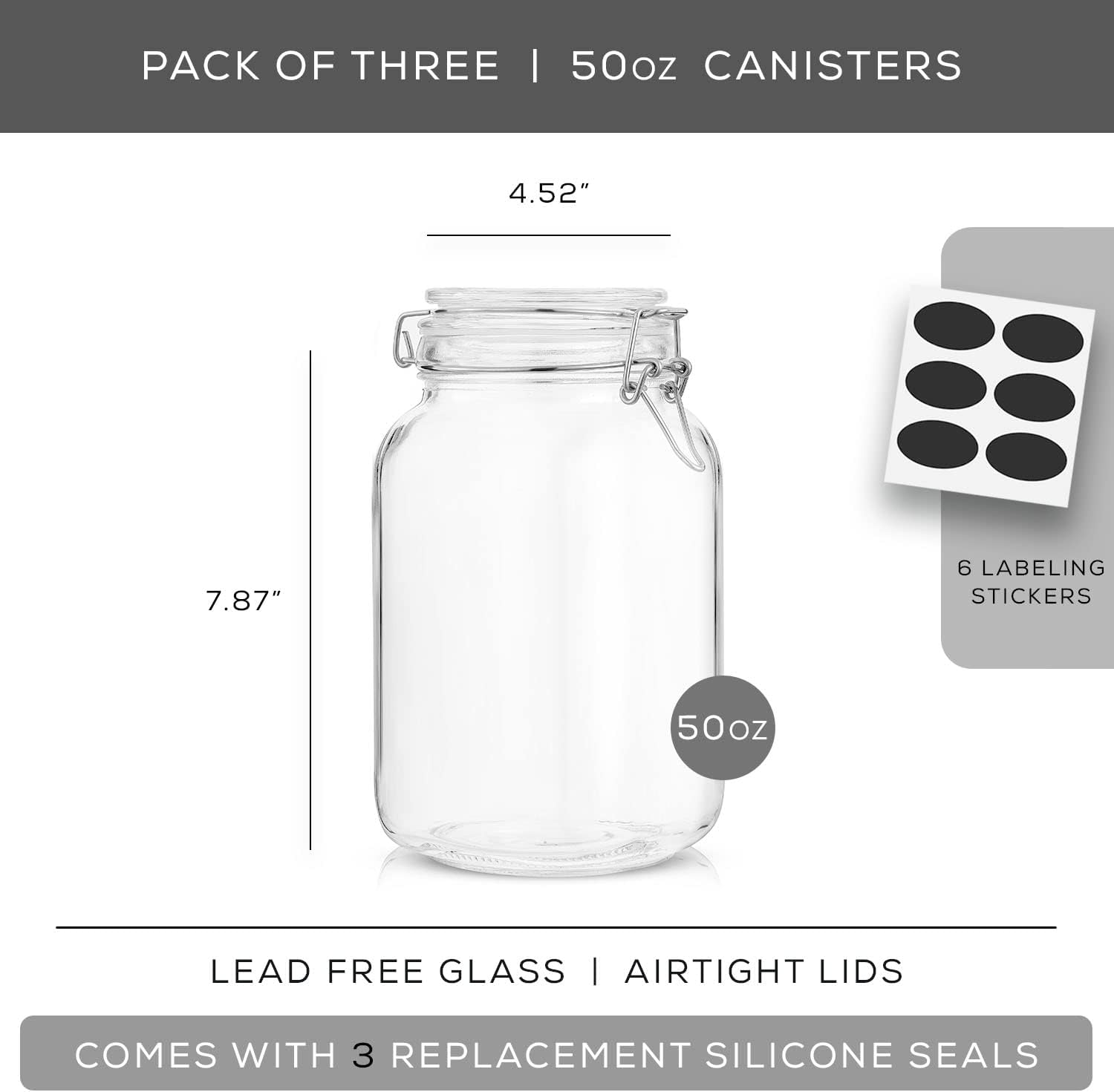 Airtight Glass Jars with Lids  - Food Storage Containers 리뷰 및 가격