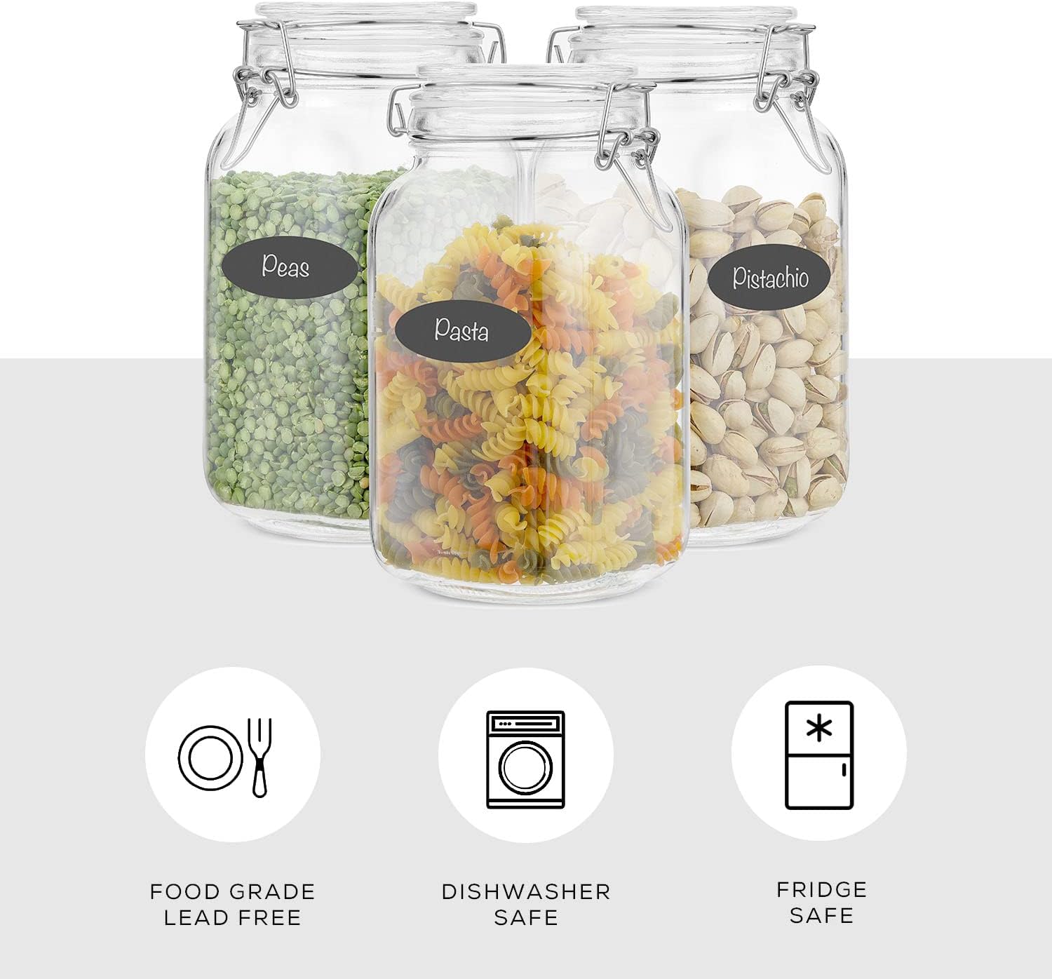 Airtight Glass Jars with Lids  - Food Storage Containers 리뷰 및 가격