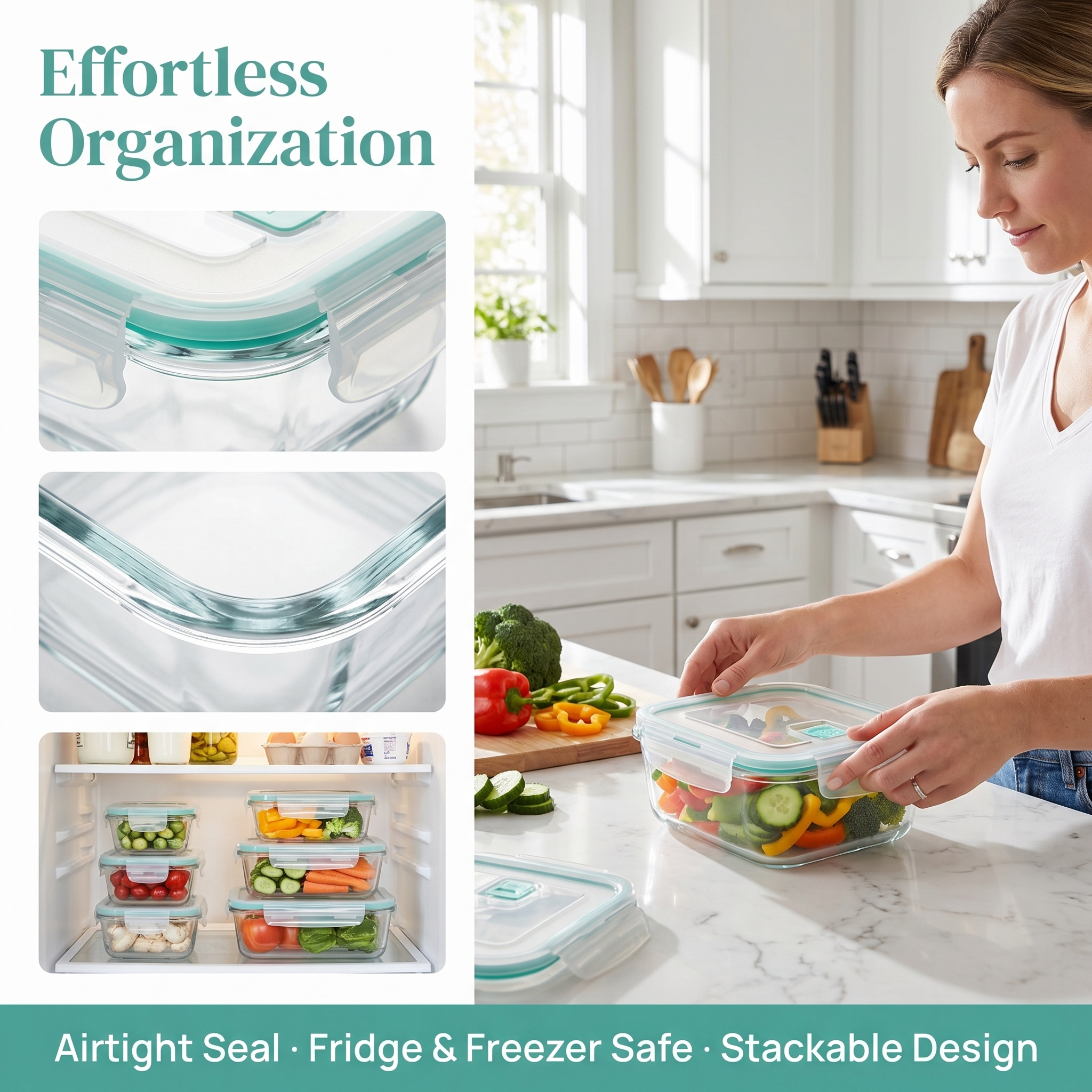 A set of 8 food storage contai - Food Storage For Refrigerator 리뷰 및 가격