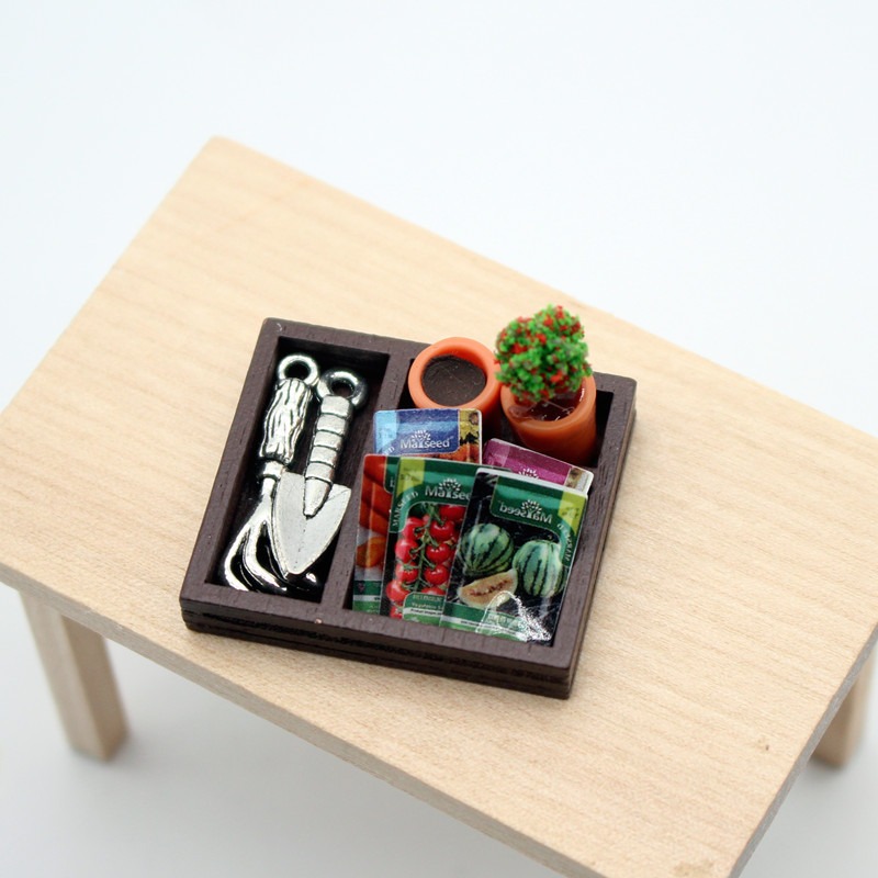 Dollhouse Gardening Wooden Box - Food Storage Plants 리뷰 및 가격