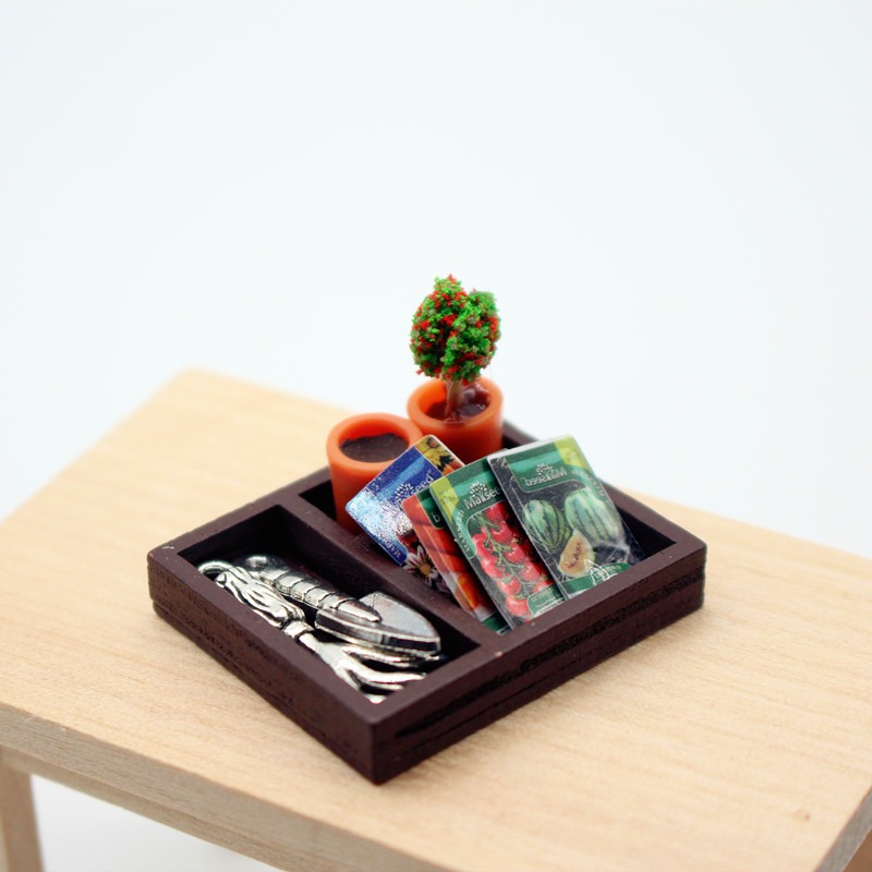 Dollhouse Gardening Wooden Box - Food Storage Plants 리뷰 및 가격