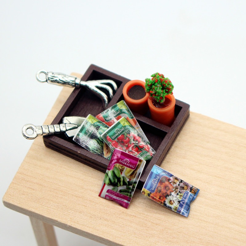 Dollhouse Gardening Wooden Box - Food Storage Plants 리뷰 및 가격