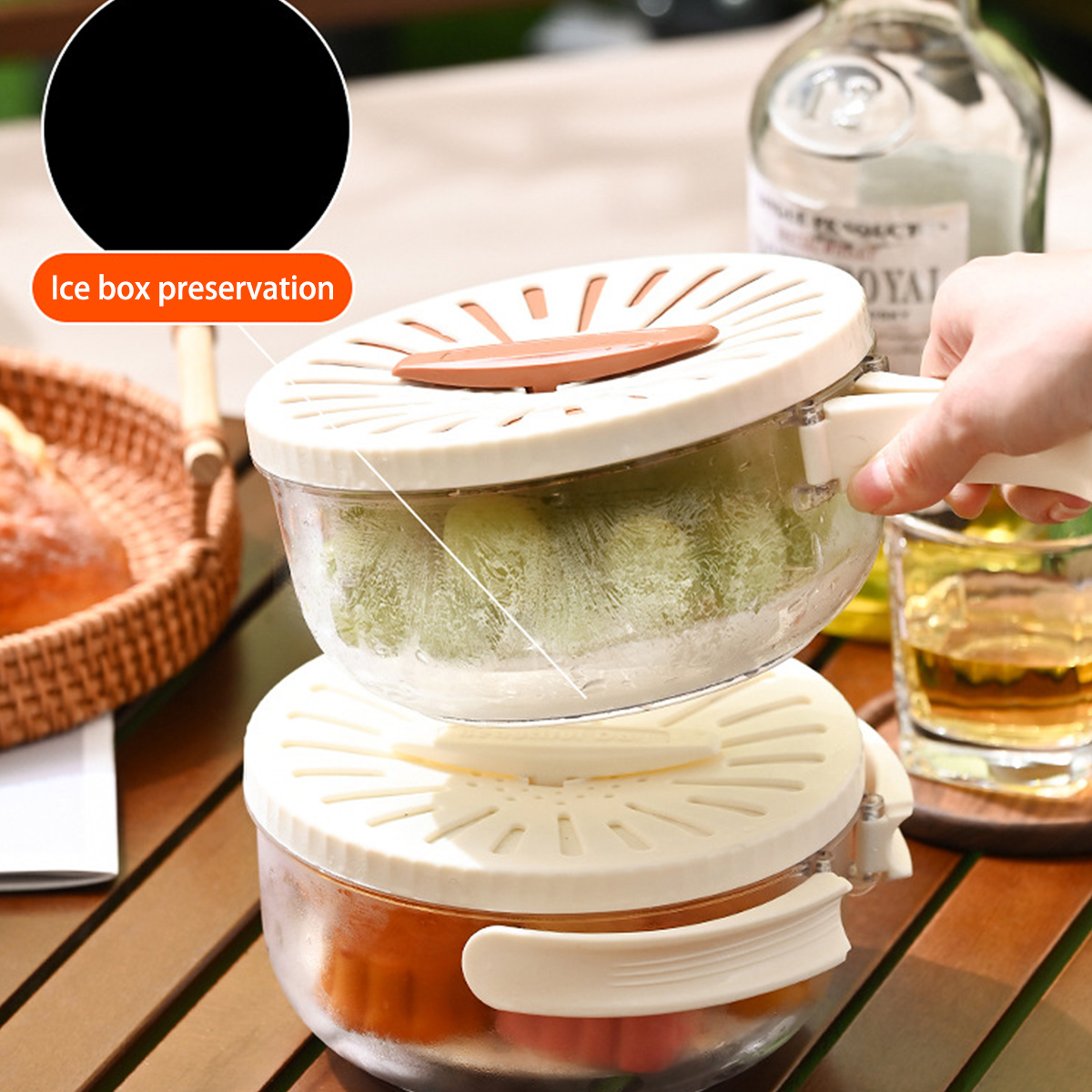 New Draining Basket With Lid 2 - Food Storage With Colander 리뷰 및 가격