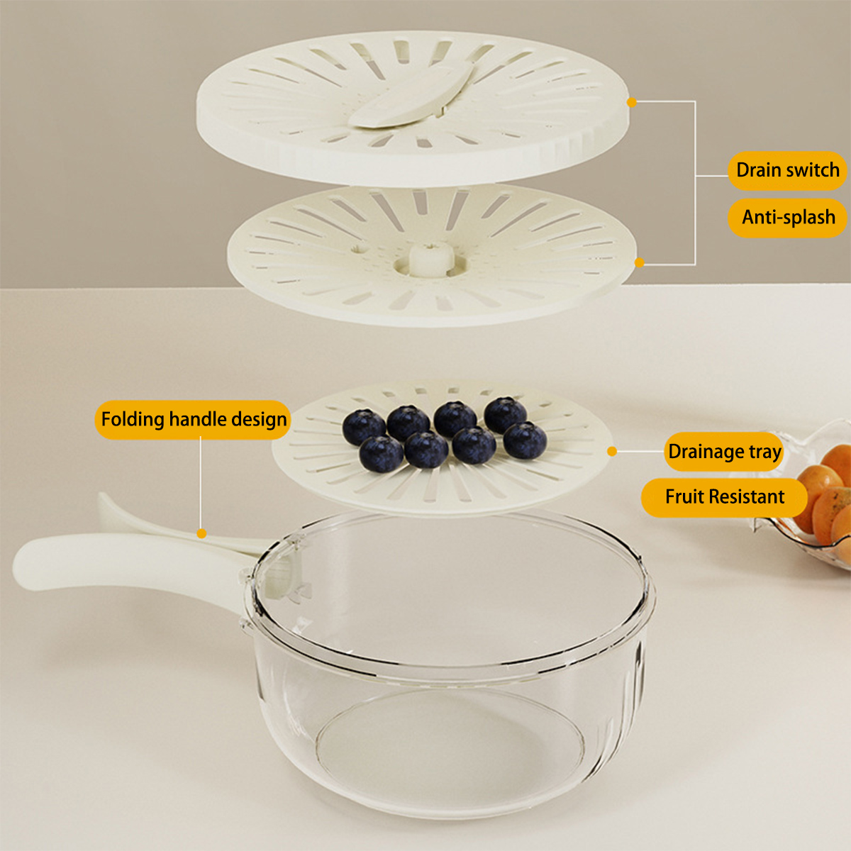 New Draining Basket With Lid 2 - Food Storage With Colander 리뷰 및 가격