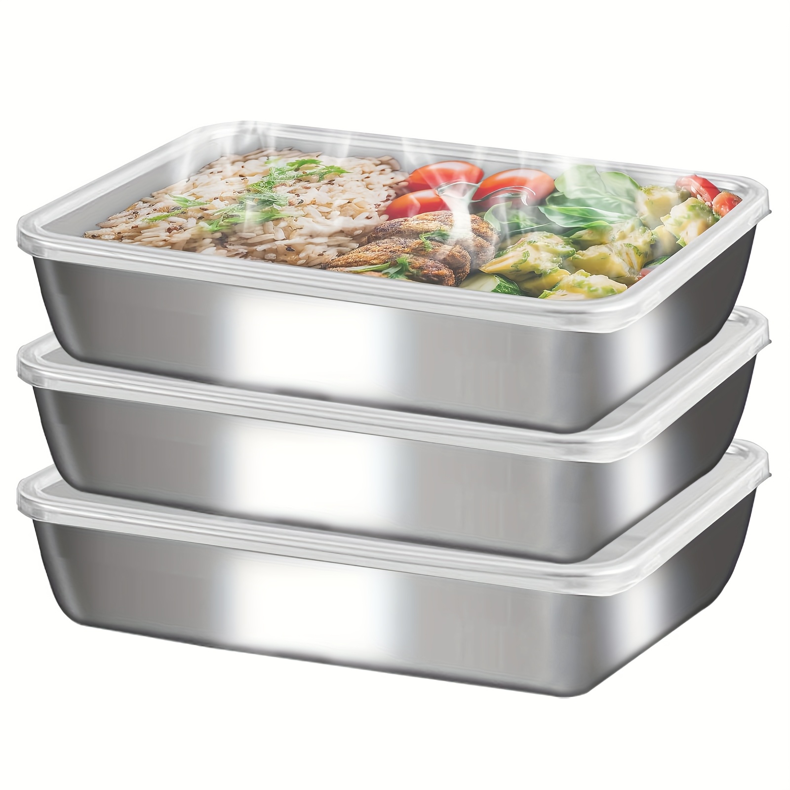 3pcs Stainless Steel Food Cont - Food Storage Freezer 리뷰 및 가격