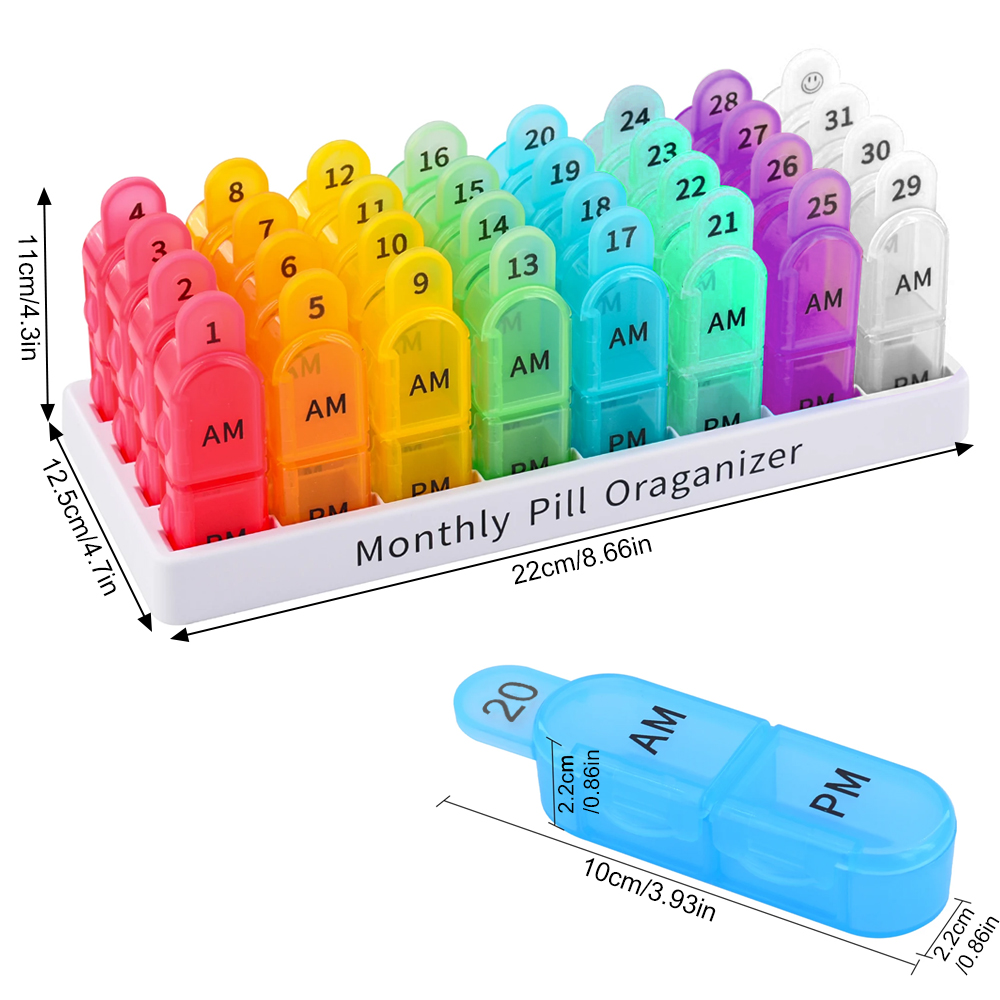 Monthly Pill Organizer 2 Times - Food Storage Vault 리뷰 및 가격