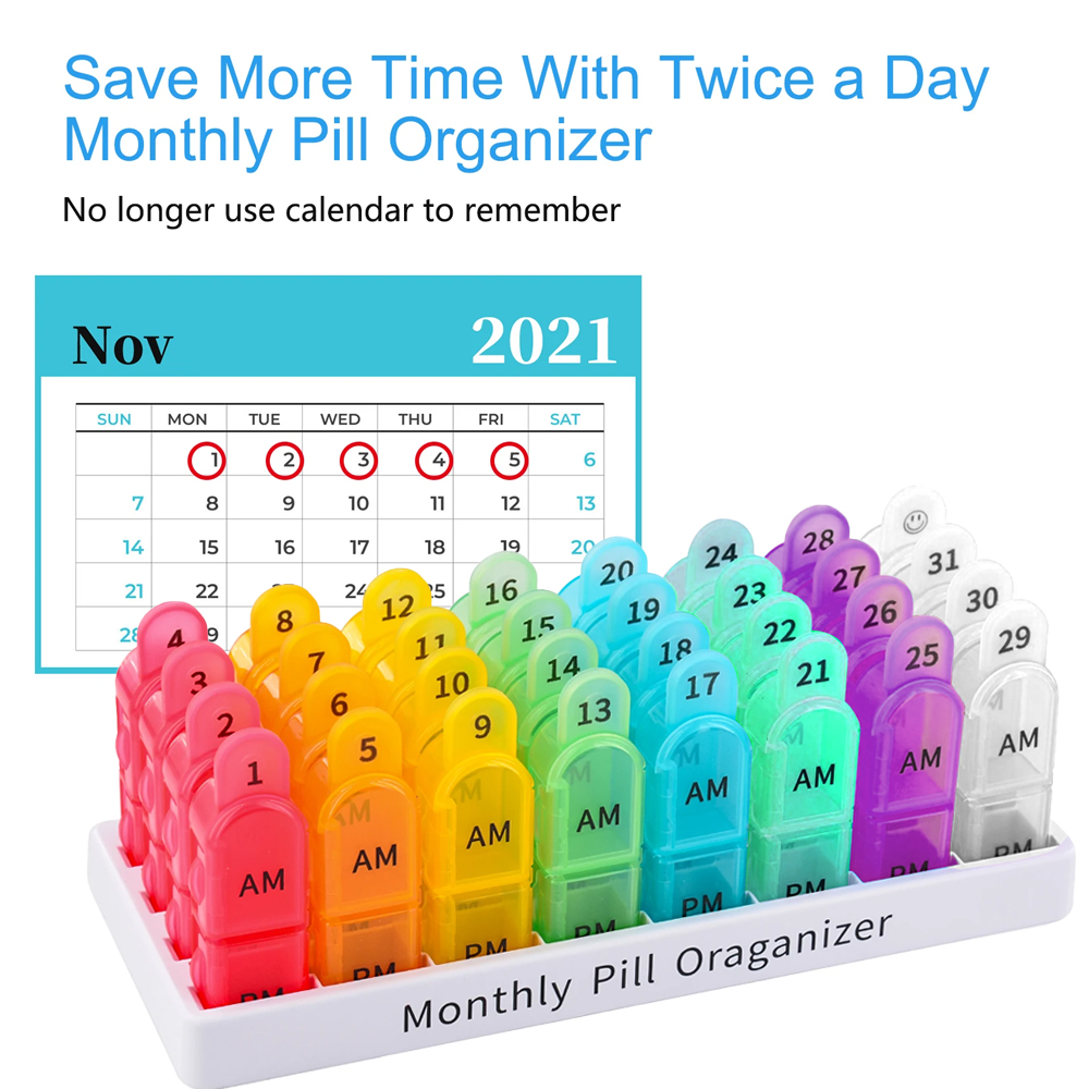 Monthly Pill Organizer 2 Times - Food Storage Vault 리뷰 및 가격