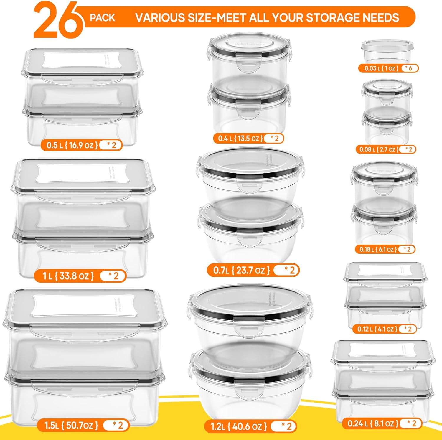 52 PCS Food Storage Containers - Food Storage Containers 리뷰 및 가격