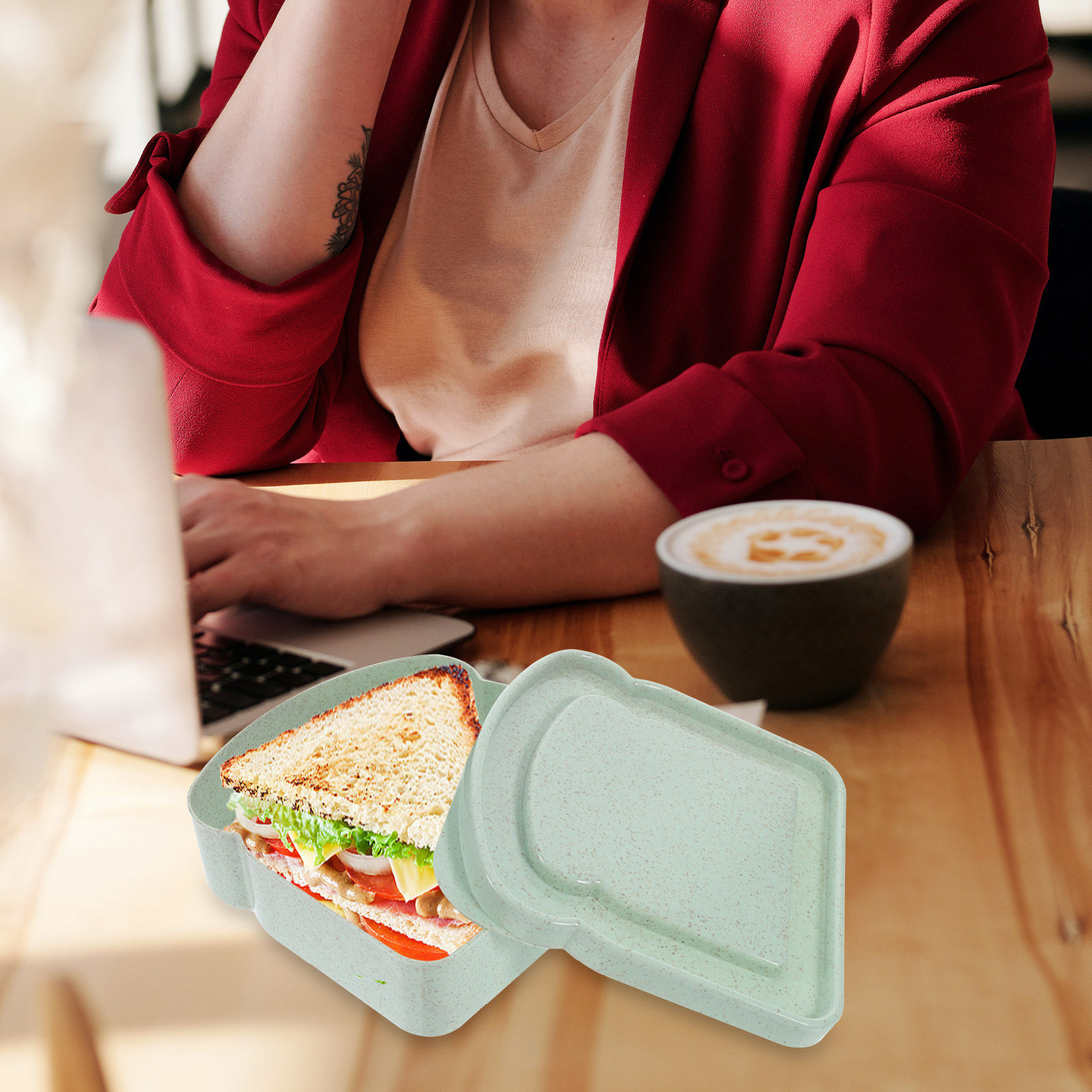 Portable Bamboo Fiber Sandwich - Food Storage Containers Plastic Box 리뷰 및 가격