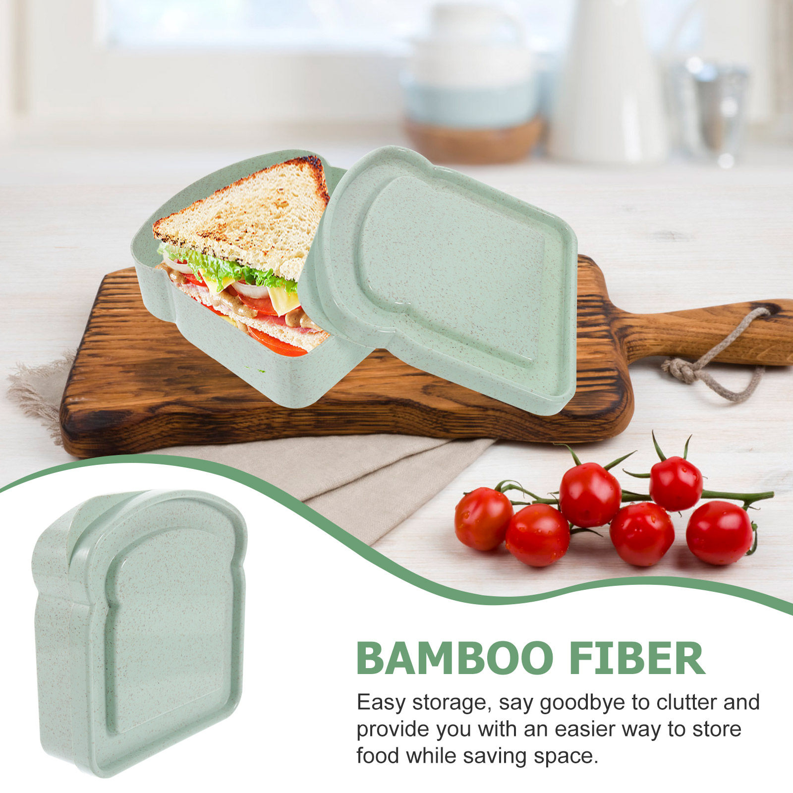 Portable Bamboo Fiber Sandwich - Food Storage Containers Plastic Box 리뷰 및 가격