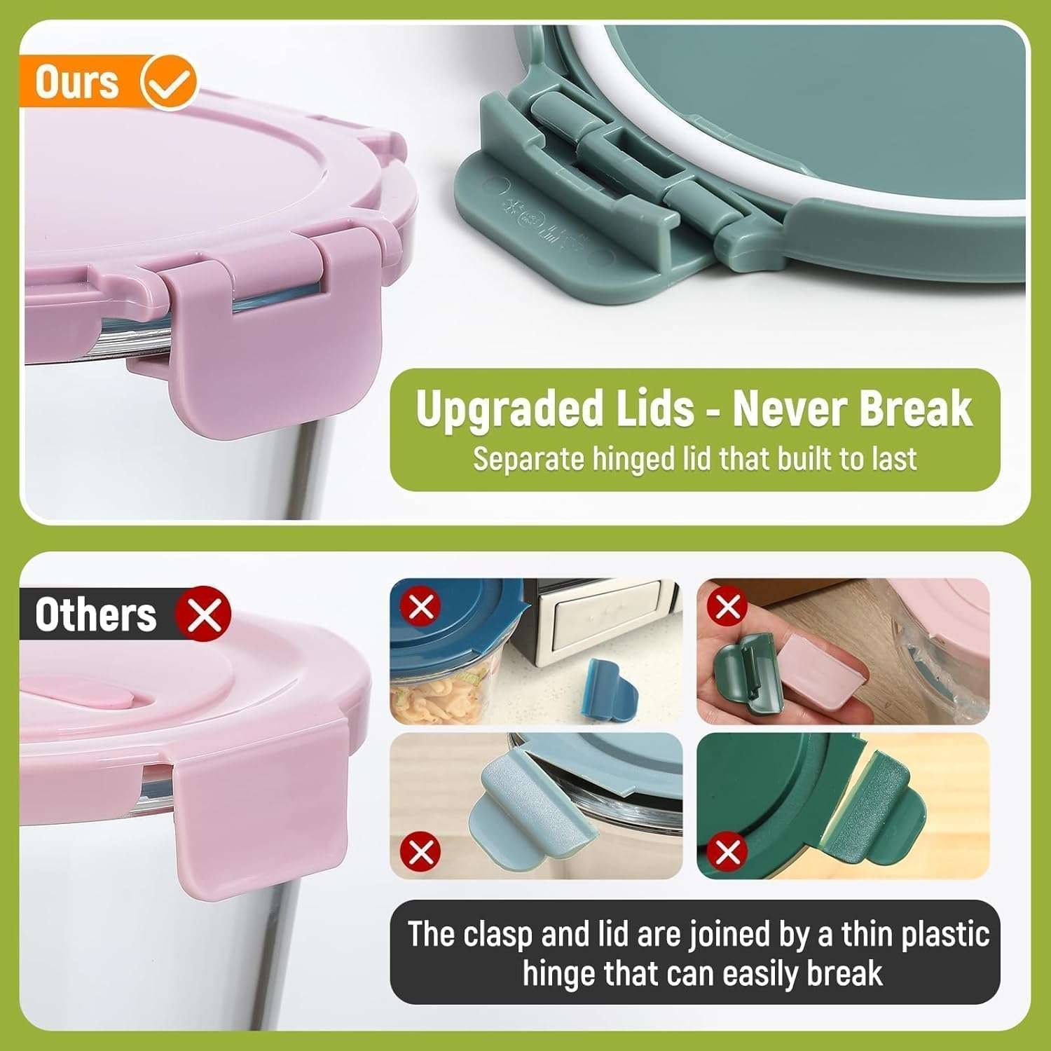 [UPGRADED LID] 6 Sets 3 Cup/24 - Food Storage Containers 리뷰 및 가격