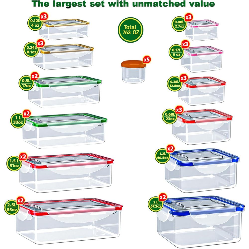 70 Pcs Large Food Storage Cont - Food Storage Containers Plastic Box 리뷰 및 가격
